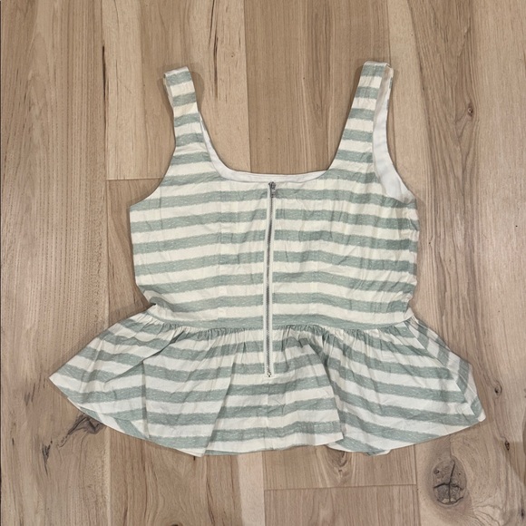 Striped Peplum Tank Top - Picture 2 of 4